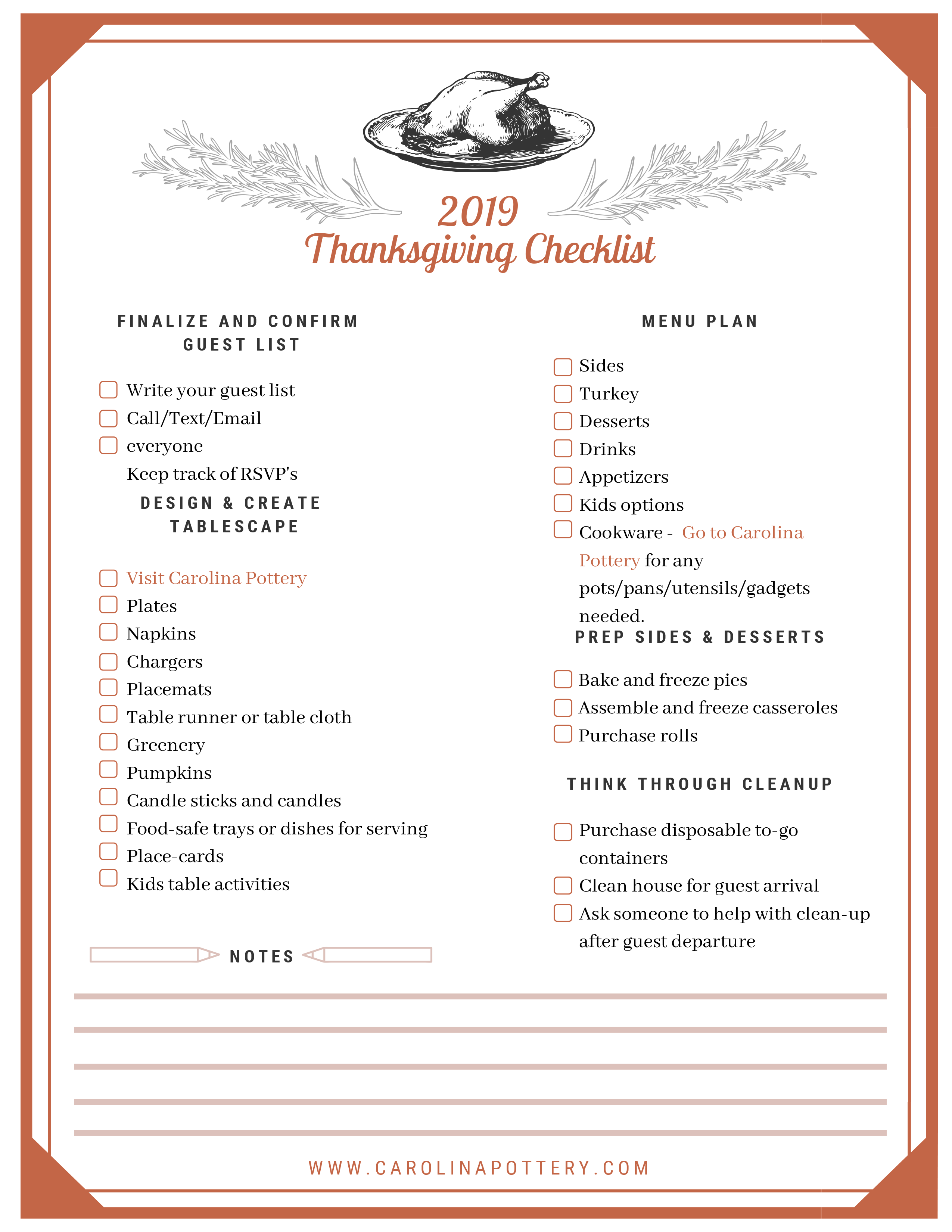 Thanksgiving Checklist Printables Photos Cantik